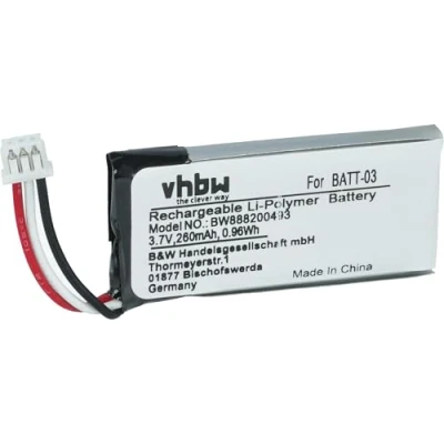 Image de vhbw Batterie Compatible avec Sennheiser DW Pro 30, Pro1, Pro2, Pro2 ML, SD Pro1 Casque écouteurs Micro sans Fil (200mAh, 3.7V)