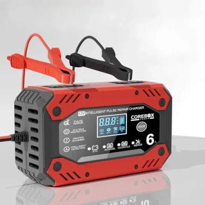 Image de Chargeur de Batterie 6A 12V, pour Auto Moto Intelligent avec Écran Tactile LCD, Compensation Température, Mode Réparation, Ideal Moto, Voiture, Tondeuse à Gazon