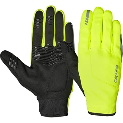 Image de GripGrab Gants Entre Saisons Coupe Vent Hurricane 2 de Vélo Rembourrés Antidérapants,Jaune Fluo, XS