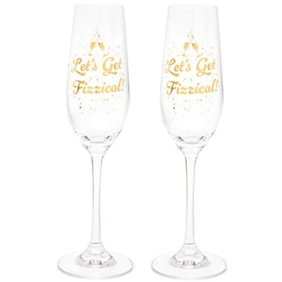 Image de Maturi Lot de 2 flûtes à champagne &#039;Let&#039;s Get Fizzical&#039; 220 ml