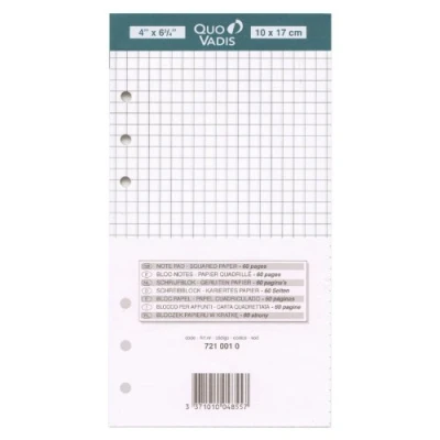 Image de Quo Vadis Accessoires de TIMER Recharge BLOC NOTES pour 17 Papier Blanc Clairefontaine Format 10x17cm
