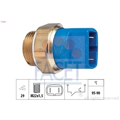 Image de FACET 7.5032 Interrupteur de température, ventilateur radiateur M22x1,5 Made in Italy OE Equivalent AUDI: 80 B4 Berline, B3, Cabriolet
