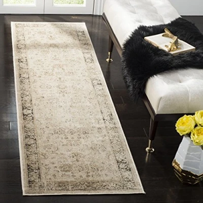 Image de Safavieh VTG117 440 Grand Tapis de Salon rectangulaire pour Une Utilisation en intérieur, Mélange Polyester, Pierre/Multi, 62 X 240 cm