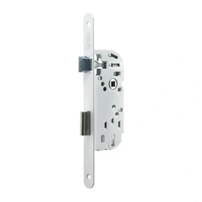 Image de Yale Serrure à encastrer clé, axe 40 mm, Coffre 135 mm Y15R A40/B/SC Pêne Réversible, Têtière Bouts Ronds Porte intérieure de Communication, Chambre, Bureau Blanc, Gâche et Clé Inclus