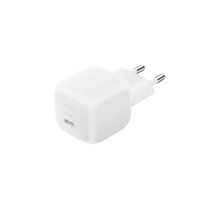 Image de Belkin BoostCharge Chargeur Secteur Compact 45 W (USB C PD, Recharge Rapide, pour Tous Les modèles de l&#039;iPhone 16 et 15, Samsung Galaxy S25, iPad, AirPods, etc., Blanc)