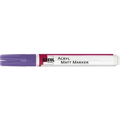Image de Kreul 46236 Acryl Matt Marker Medium, avec pointe ogive env. 2 4 mm, violet, peinture acrylique permanente mate à base d&#039;eau, pour des accents filigranes