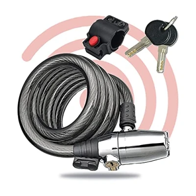 Image de BEEPER Antivol câble avec alarme 110 dB 120 cm support AN CAT120