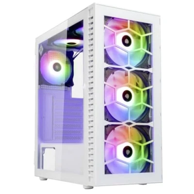 Image de Kolink OBSERVATORY HF GLASS WHITE ARGB Midi Tower Blanc Neuf