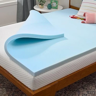 Image de Linenspa Surmatelas en Mousse à mémoire de Forme infusée Gel 5,1 cm rafraîchissant Ventilé et Respirant Certifié CertiPUR Lit Simple XL
