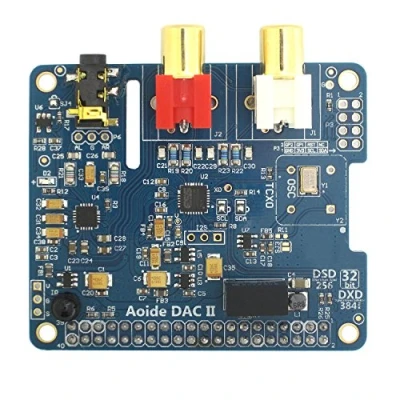 Image de DollaTek DAC II Carte Son HiFi ES9018K2M 384 kHz / 32 Bits Haute résolution Format DSD Pris en Charge pour Raspberry Pi 3 Modèle B 3B 2B