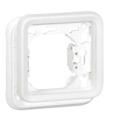 Image de Legrand 070792 Support Étanche Plaque 1 Poste, Plexo Composable, Blanc Artic Antimicrobien
