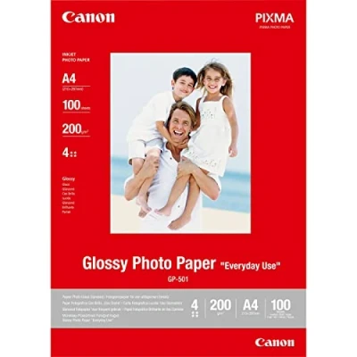 Image de Canon GP 501 Everyday Use Photo Paper, Glossy, 200 g/m2, A4 (210 x 297 mm), 100 Sheets 0775B001