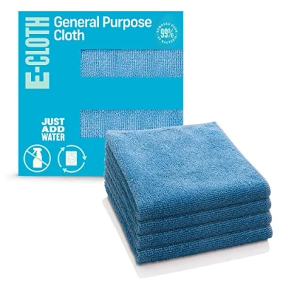 Image de e cloth Chiffon de Nettoyage Multi Usage, Microfibre, Bleu, Pack 4