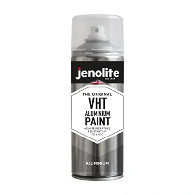 Image de JENOLITE VHT Peinture Aluminium Argent Mat 400 ml (Résistant à la Chaleur 650C Pour Usage Automobile et Zones Exposées Élevée Résistant Rouille Corrosion)