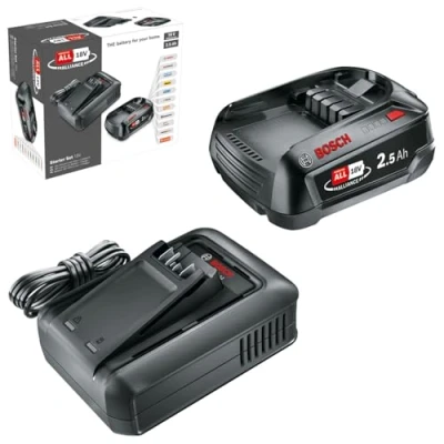 Image de Bosch batterie et chargeur rapide Starter Set 18V (1 Lithium Ion 2,5 Ah ; 1 alliance POWER FOR ALL 18V)