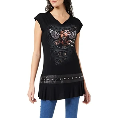Image de Spiral Steam Punk Ripped Robe Courte cloutée à la Taille Noir L