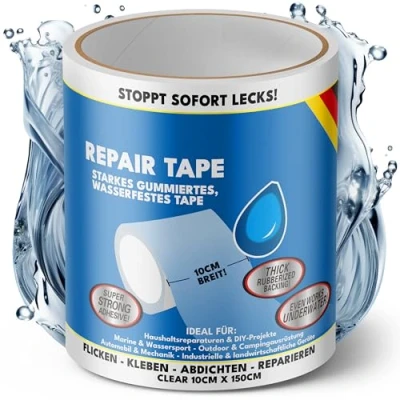 Image de ATG® Ruban de Réparation Scotch etanche eau Rustine piscine Reparation liner fuite Patch adhésif étanche 10x150cm