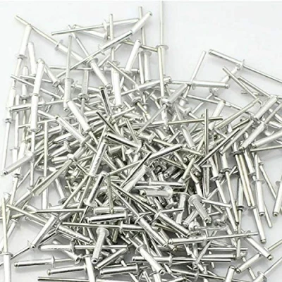 Image de BE TOOL Lot de 50 rivets pop en aluminium à large bride, tête dôme ouverte 2,4/3,2/4/4,8 mm, argent