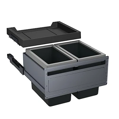 Image de Franke FX60 Poubelle encastrable à 2 compartiments pour la cuisine avec couvercle x 26 l