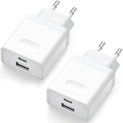 Image de 2Pcs Chargeur USB C, Prise Rapide 20W Replacement for iPhone 16 15 14 13 12 11 Pro Max SE XS XR 8 7 6S Plus Mini SE, Pad, Galaxy, Adaptateur Secteur Type C Double Bloc Mural Alimentation Wufuera