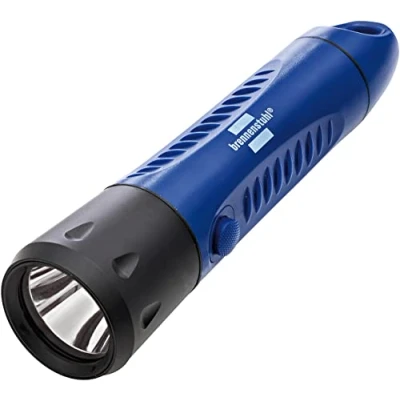 Image de Brennenstuhl Lampe torche LED MISTRAL étanche rechargeable/Lampe de plongée rechargeable (420lm, autonomie jusqu&#039;à 9h, portée 270m, étanchéité 80m, IP68, chargeurs et câble USB fournis)