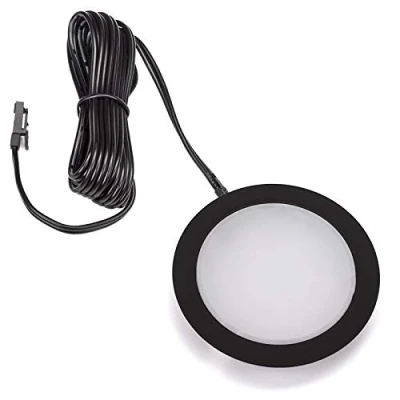 Image de 3 x SO TECH® Spot encastré LED GIULIA 12V 3W blanc chaud 2700K / 65 12 mm/Boîtier noir encastrable pour meuble