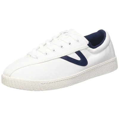 Image de TRETORN Nyliteplus Baskets en Toile pour Femme Chaussures de Tennis décontractées Style Vintage Classique, Blanc, Bleu Marine, 38.5 EU