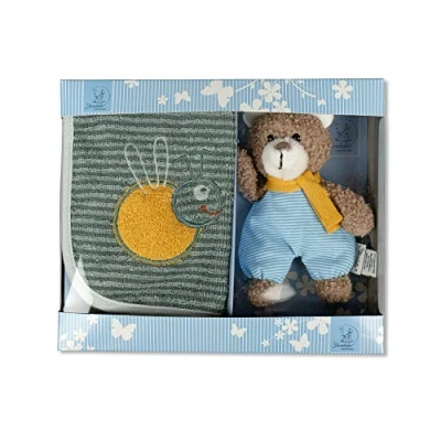 Image de Sterntaler Coffret Cadeau Ben, Bavoir à Scratch et Mini Personnage de Jeu, Âge : Dès 0 Mois