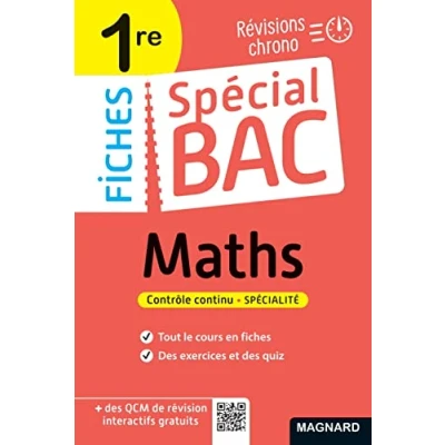 Image de Spécial Bac Fiches Maths 1re 2024: Tout le programme en 53 fiches, mémos, schémas bilans, exercices et QCM Livre d’occasion Correct