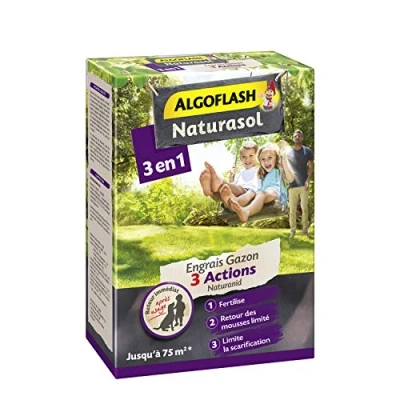 Image de ALGOFLASH NATURASOL Engrais Gazon 3 Actions, kg, AG3BIO75