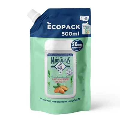Image de Le Petit Marseillais Recharge Crème de Douche Extra Douce Lait d’Amande BIO