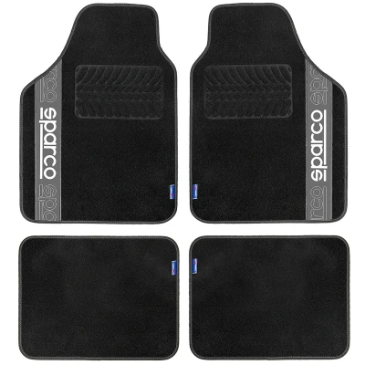 Image de SPARCO SPF510GR Ensemble de tapis sol Polyester avant et arrière 4 noir 66 x 47 cm (front), 37 (rear)