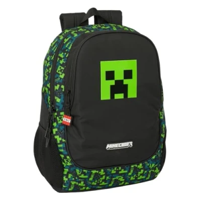 Image de MINECRAFT TNT Sac à dos scolaire pour enfants, idéal les enfants de différents âges, confortable et polyvalent, qualité résistance, 32 x 16 44 cm, multicolore, M, Décontracté