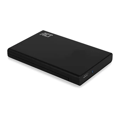Image de ACT boîtier pour Disque Dur SATA HDD/SSD 2,5&quot; 9,5 mm, sans Outil, USB C 3.2 Gen2, Prend en Charge UASP AC1225