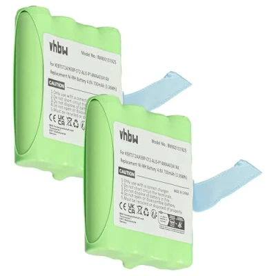 Image de vhbw 2X Batterie Compatible avec Motorola TLKR T4, T5, T50, T6, T3, T80, T60, T61, T7, T8 Radio Talkie walkie (700mAh, 4,8V, NiMH)
