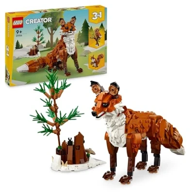 Image de LEGO Creator 3 en 1 Les Animaux de la Forêt : Le Renard Roux, Jouet Transformable Chouette ou Écureuil, Set Jeu et Décoration, Idée Cadeau pour Garçons Filles dès 9 Ans 31154