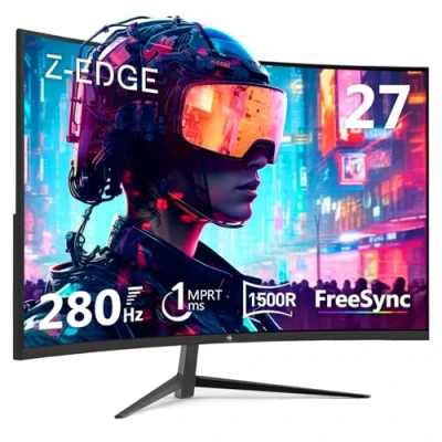 Image de Z Edge Ecran Pc Gamer Incurvé 27&#039;&#039; 240 Hz, 1ms MPRT, FHD(1920x1080), FreeSync, Moniteur Gaming LED 16:9 avec HDMI Câble, Inclinaison Réglable, 1500R, 350cd/m², 2* HDMI2.0 &amp; DP1.2, 178 Angle Vue