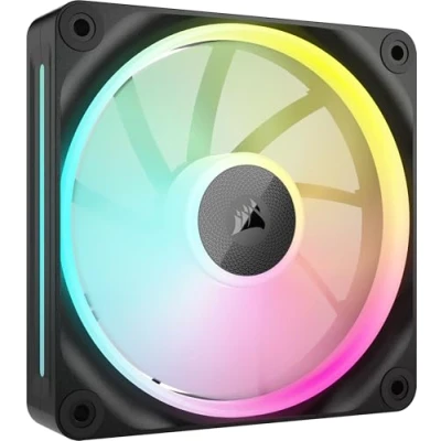 Image de CORSAIR iCUE Link LX120 RGB 120 mm PWM Ventilateur Paquet Unique Double Boucles Lumineuses Requiert Le System Hub (Vendu Séparément) Technologie AirGuide Noir