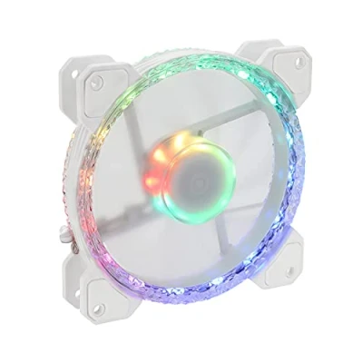 Image de Gelid Solutions Stella Frost FN 02 Ventilateur RVBA à double anneau, 24 LED (standard et adressable individuellement), moteur silencieux, circulation de l’air optimisée 120 mm, Blanc