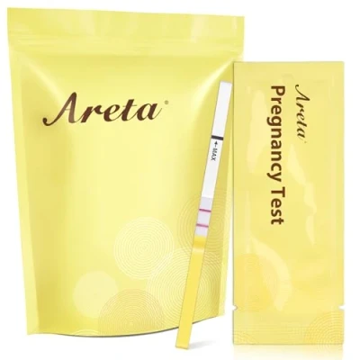 Image de Areta 50 Tests de Grossesse Précoces: HCG Urinaires, Bandelettes Sensibles 10 mIU/mL, Résultat Précis et Fiable Utilisation Facile