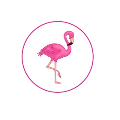 Image de Décorations en papier de riz comestible pour gâteaux 17,8 cm Motif flamant rose Vanille sucrée