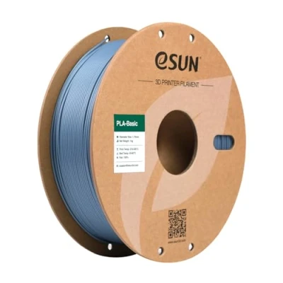 Image de eSUN PLA Filament 1.75mm, Basic Précision Dimensionnelle +/ 0.05mm, Bobine de 1KG (2.2 LBS) Rapide pour 3D Imprimantes,Gris Clair