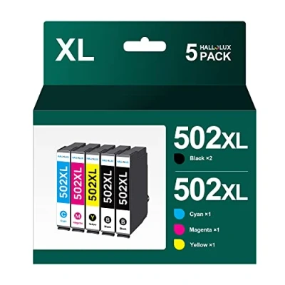 Image de HALLOLUX 502 XL Cartouches d&#039;encre Compatible pour Epson 502XL XP 5100 5105 5150 5155 WF 2860DWF 2865DWF 2880 2865 DWF (Noir, Cyan, Magenta, Jaune)