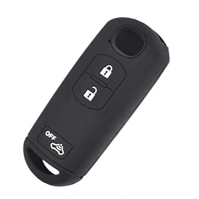 Image de Happyit Cas de Couverture Clé Voiture en Silicone pour Mazda 2 3 5 6 CX 7 9 Vitesse Miata MX5 Télécommande 4 Boutons (3 C)