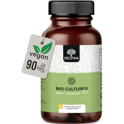 Image de DELVINA Lutter Contre la Mauvaise Haleine 90 Pastilles pour l&#039;Hygiène Bucco dentaire sans Bain de Bouche ni Nettoyeur Langue Fraîche Cultures Bactériennes avec Vitamine D3 Citron