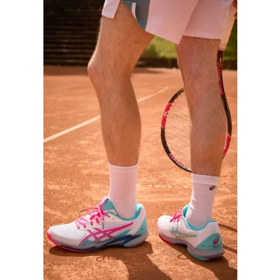 Image de Asics Solution Speed FF 3 Chaussures de padel, Homme, Taille: 44.5, White/hot pink Matière synthétique / textile
