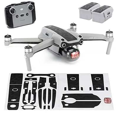 Image de Wrapgrade Skin Compatible avec DJI Air 2S Accent Color B (Black Bumpy Camo)