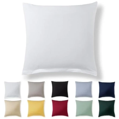 Image de Alreya Taie Oreiller 80x80 Coton Blanc 100% Jersey Coton, Housse de Coussin cm, Taies d&#039;oreiller en avec Fermeture éclair 80 x cm