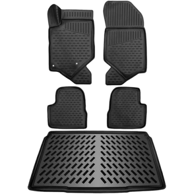 Image de ELMASLINE Tapis de coffre en caoutchouc 3D et pour Opel Mokka B (à partir 2021) (fond chargement inférieur) ne convient pas à l&#039;électricité Bord haut