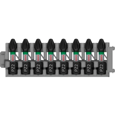 Image de Bosch Professional 8 pièces Pack d&#039;Embouts de Vissage Cruciformes (Impact Control, PZ2 Bits, Longueur 25 mm, Pick and Click, Accessoires visseuse à percussion), Black